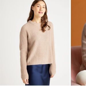 Quince - Lightweight Mongolian Cashmere Fisherman Crewneck Sweater - Oatmeal - S